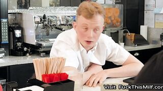 Bored Waitress Syren De Mer Tries To Earn Some Extra Tips By Giving Her Gaping Asshol 22