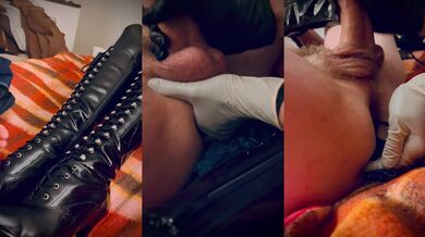 FemDom POV Intensive Prostate Milk with Latex Handjob orgasm