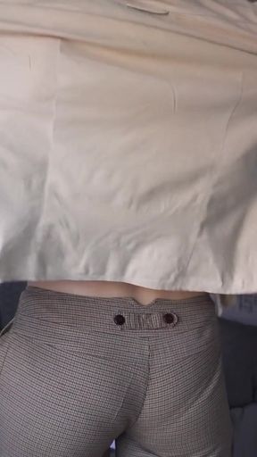 Key moment from &quot;Amateur Milf Try On Haul Work Outfits In Full Back Panties And Teases Panty Line&quot;