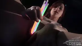 Phat Ass teen 18+ Sabrina Kinky Glowstick Stretch Gape And Masturbate - NebraskaCoeds