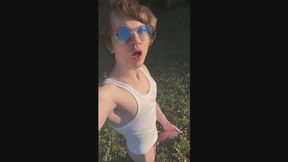 Horny Boyfriend Risky Strokes Big Dick And Cums Outdoors