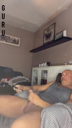 Talking Talking After Jerking. Mr Guru Bodybuilder at Home