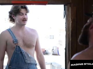 FURIOUS STUD-HORSE - Large Cock Step-Nephew Fills Ian Sterling's Throat & Shaggy Aperture in The Trailer
