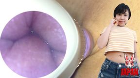 Fuuka Nagano’s navel glistens under the microscope—she’s bound, squirming, and craving the view - Bellybutton Scene – Part 1