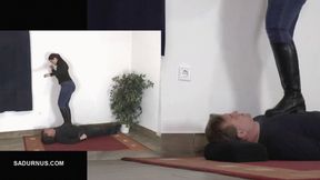 The slave under Mistress Cameron's boots PP wmv