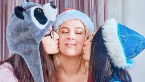 Naughty office party leads to explosive Christmas orgasms