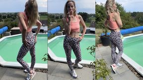 Sporty girly smokes Eve 120 outdoors in air Max