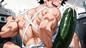 Femboy Ftm Shoving Huge Cucumbers up Their Slimy Holes. Hentai Ftm Animation.