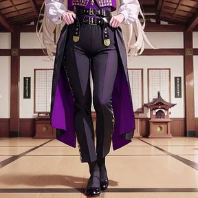 Blonde Queen in Purple Court Uniform! Lazy on the Throne, Eyes Full of Lust
