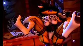 Renamon Sparks Hot Desire with Helloween in Wild Digital Heat