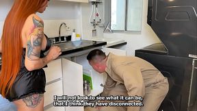 Sexy plumber's wife gets all the cock she can handle
