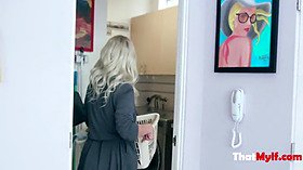 Washing machine mom climaxes- Madelyn Monroe