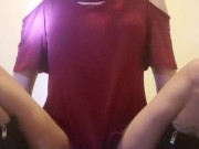 Ts Riding a fat dildo