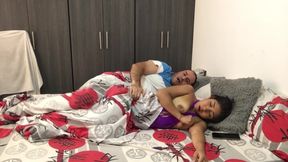 Real amateur girlfriend gets fucked by her boyfriend while visiting