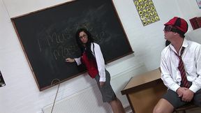 college professor kerry louise fucks her blindfolded student on her deskin this...