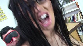 college professor kerry louise fucks her blindfolded student on her deskin this...