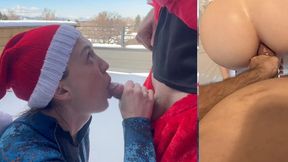 Santa's Giant 8-Inch Dick Gives a Merry Anal Creampie in Snowy MILF Anal