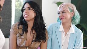 Lesbian couple seek marriage counseling and end up in horny threesome Part 7