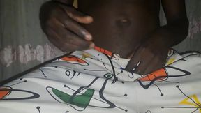 Sexy black guy jerks off his bbc