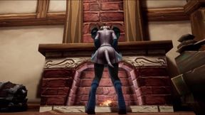 Shemale demon fuck pregnant elf in front of the fireplace