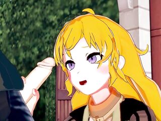 Yang Xiao Lengthy gets throat banged in advance of swallowing a load of cum - RWBY Manga
