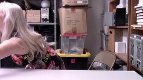 Busty Blonde And Security Guard In Action