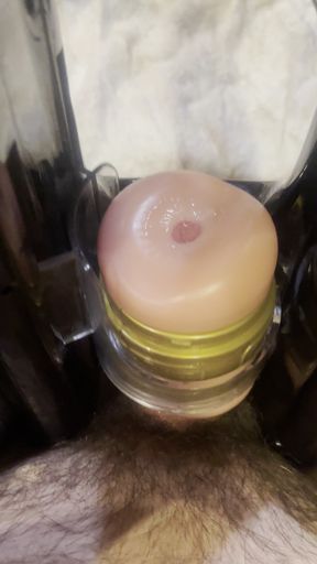 Fleshlight Launch Sliding up and Down My Cock