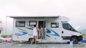 Ranako gets fucked hard in a locked tent at campsite