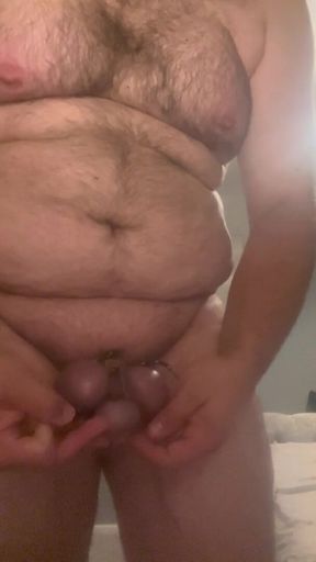 Cock and Ball Bondage with Nipple Clamps and Butt Plug and Cross Dress Part 3 of 3 Filmed at 21.53 Undress