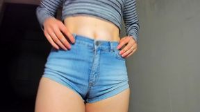 hot striptease in short panties and bra