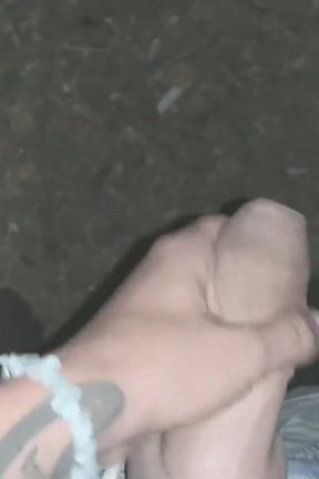 Night Vision Outdoor Cumshot While Walking POV