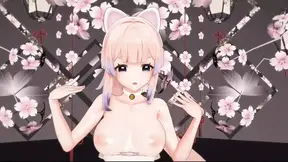 Genshin Impact Kokomi Undress Dance Hentai Catgirl Rainbow Mmd 3D Black Eyes Color Edit Smixix