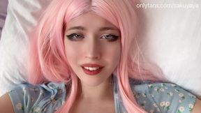 Egirl face ruined by twitchy pink haired Joi countdown screams