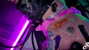 Pretty blonde anal queen takes huge toy in her ass