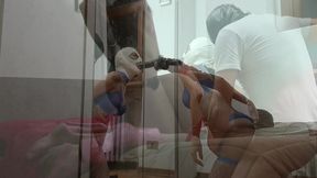 milf throated by dildo while being fucked compilation