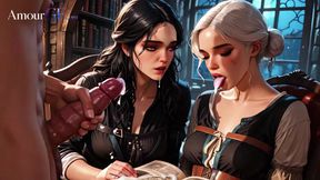 Cartoon sexfest explodes with POV cock in every Witcher fantasy hole - AI madness