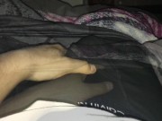Boy plays with his dick while in Calvin Klein’s