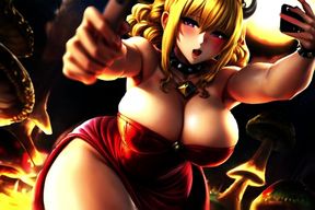 Hentai KI generated Anime Peach Super Mario! show Blowjoibs with Huge boobs and Mushrooms