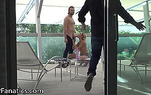 DPFanatics She Gets Double-Destroyed By Her Husband And His BFF Outside