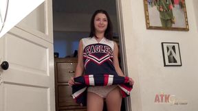 Behind the scenes with sexy teen cheerleader