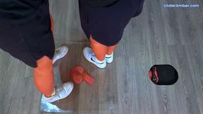 201. Pressing Your Face, Cock & Balls Flat Under Plexiglass & Our Nike Jordans - Sky Cam - Trample Trampling CBT Ballbusting Crushing Trainer