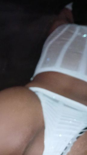 Femboy Ass in White Lingerie Gets Fucked Till I Cum