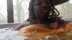 Tiny Human in Hot Tub with Sexy Giantess Wife POV
