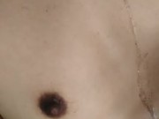 Spitting black on my tits