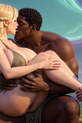 90 Year Old Granny Foot Slave - Licking Girl's Feet While on Black Man's Lap