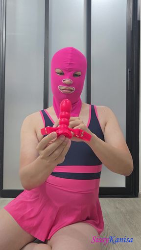 Sissy Kanisa Unbox Her New Toy. Rose Mouth Plug Dildo