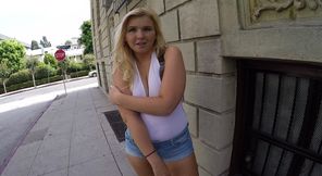Banging thicc broke blonde teen for cash