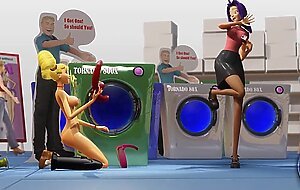 3DGSPOT - Two Busty Lesbians Try Double Dildo In A Public Store! UNCENSORED SEX!