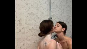 BTS of lesbian Bath with Nicol Ria