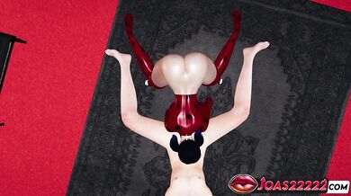 Wet Ladybug with Big Tits in 3D Hentai Close-Up Frenulum Licking for Big Dick Lovers, Intense Titfuck Resulting in Cumshot